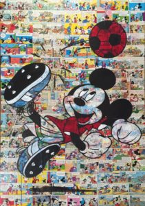 Auftragskunst, Auftragssrbeit, kunst, costomize art, remittance art, Frankfurt, diana eger, künstler, disney, canvas, batman, comic, collage, wonderwoman, Mickey