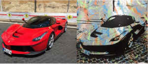 Auftragsarbeit, diana eger, auftragskunst, customized, art, individuelle geschenke, geschenke, gift, individuelle, frankfurt, remittance art, la Ferrari, Enzo, Ferrari