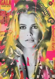 diana eger, art, kunst, Frankfurt, Popart, Auftragsarbeit, shop, customized art, Brigitte Bardot, collage, Claudia Schiffer, Schiffer