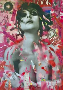 Claudia, Collage, 70 cm x 100 cm, dianaegerart, diana Eger, kunst, frankfurt, Popart, MarilynMonroe, Auftragskunst, streetart, 