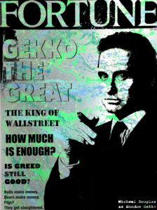 gordon Gekko, michael Douglas, wall street, Auftragskunst, spraypaint, Auftragsarbeit, kunst, customized art, remittance art, Frankfurt, diana eger